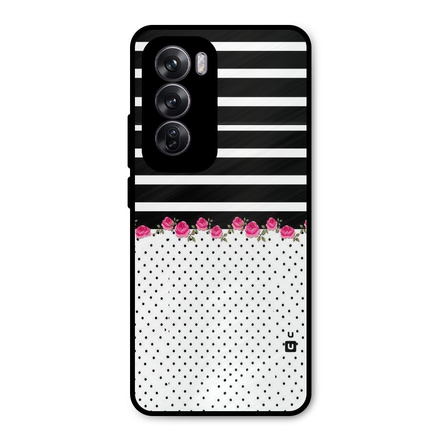 Classic Polka Stripes Metal Back Case for Oppo Reno12 Pro