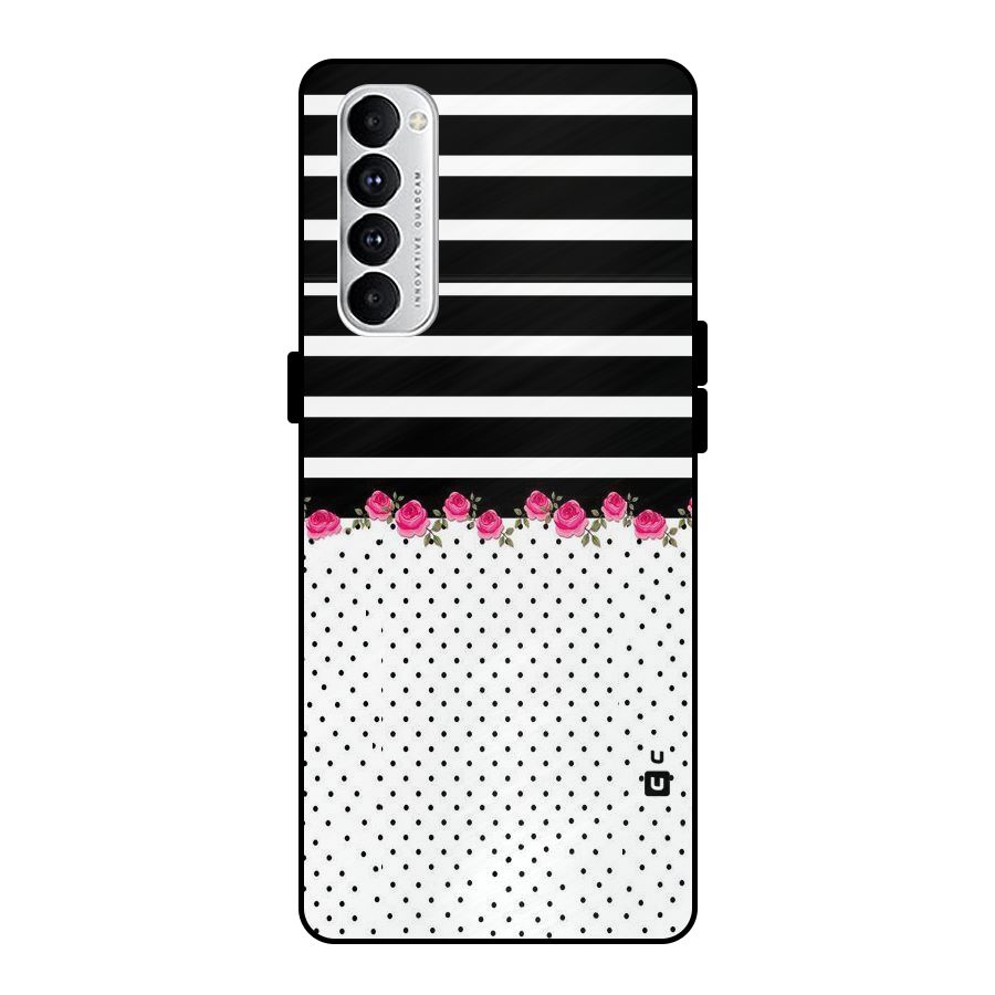 Classic Polka Stripes Metal Back Case for Oppo Reno4 Pro