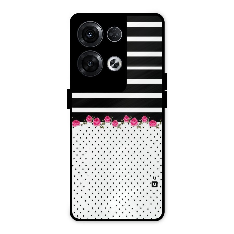 Classic Polka Stripes Metal Back Case for Oppo Reno8 Pro 5G