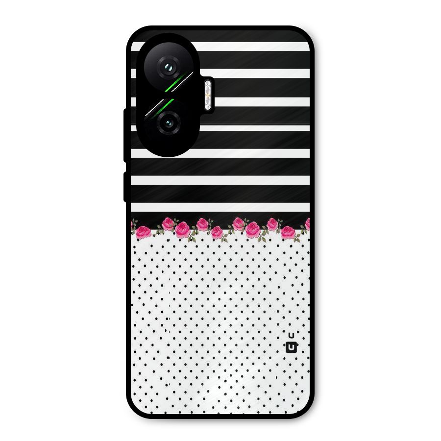 Classic Polka Stripes Metal Back Case for Poco F7