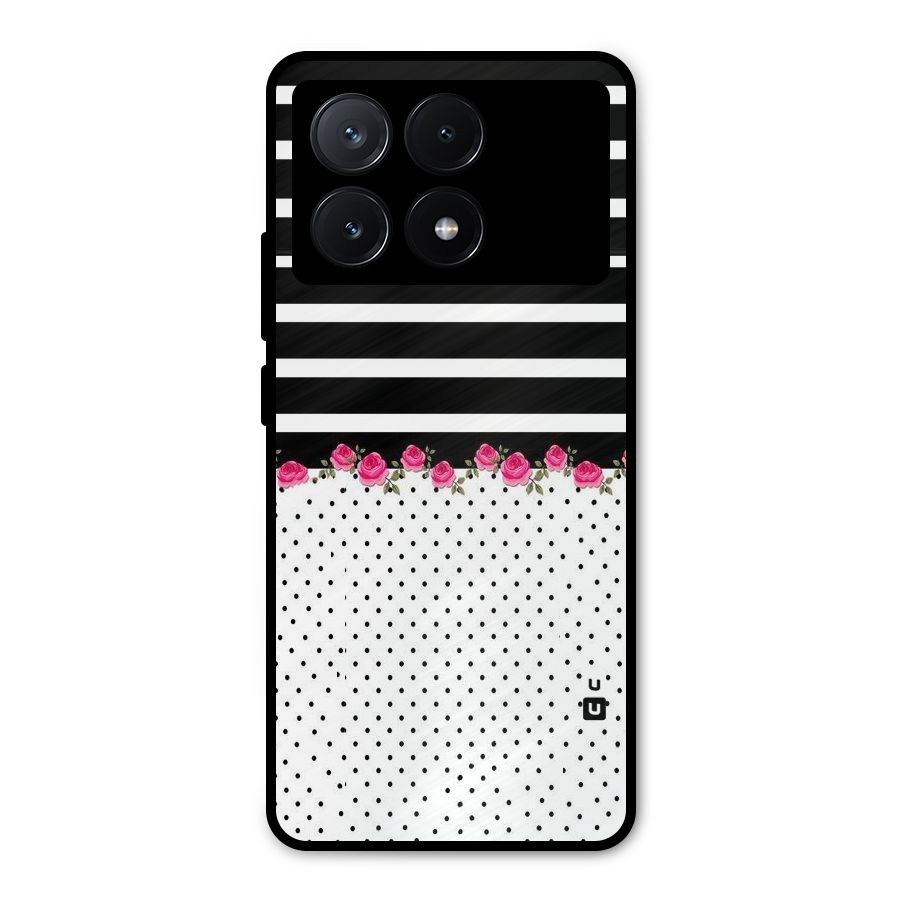 Classic Polka Stripes Metal Back Case for Poco X6 Pro