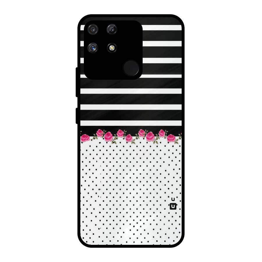 Classic Polka Stripes Metal Back Case for Realme Narzo 50A