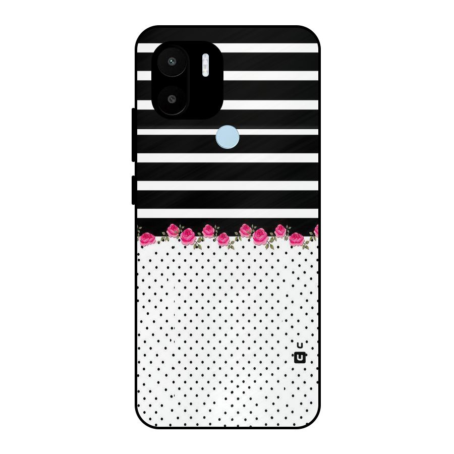 Classic Polka Stripes Metal Back Case for Redmi A2+