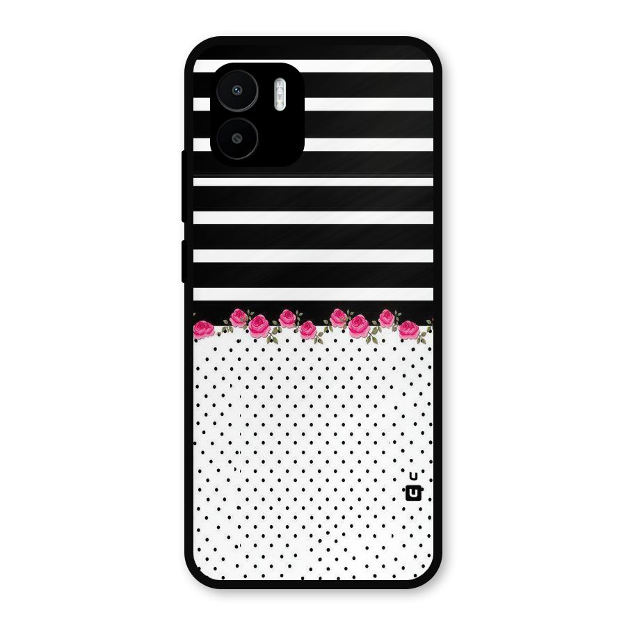 Classic Polka Stripes Metal Back Case for Redmi A2