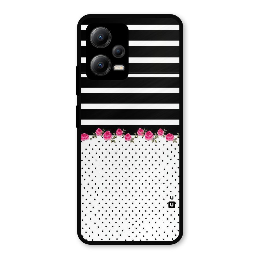 Classic Polka Stripes Metal Back Case for Redmi Note 12 5G