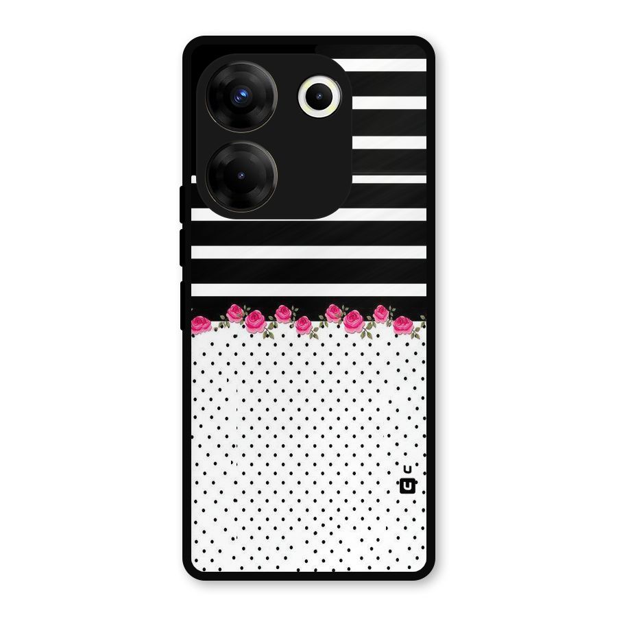 Classic Polka Stripes Metal Back Case for Tecno Camon 20