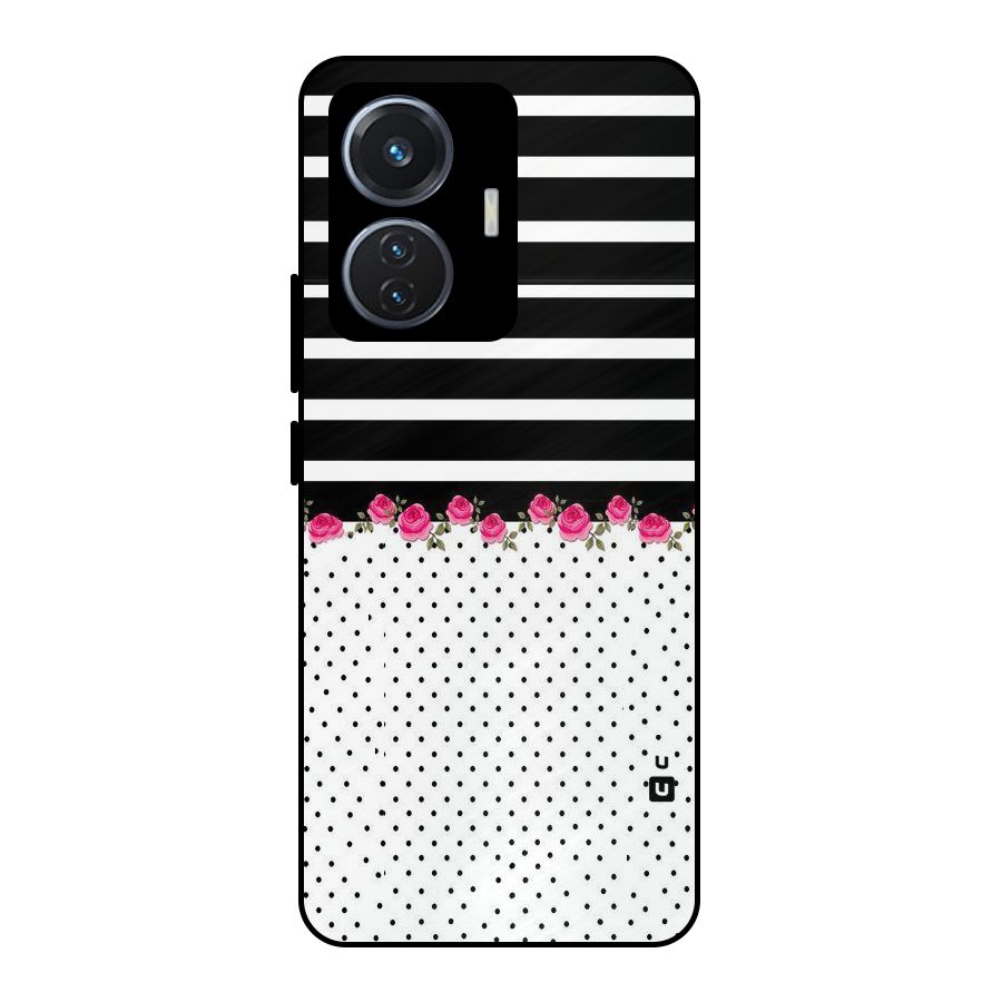Classic Polka Stripes Metal Back Case for Vivo T1 44W