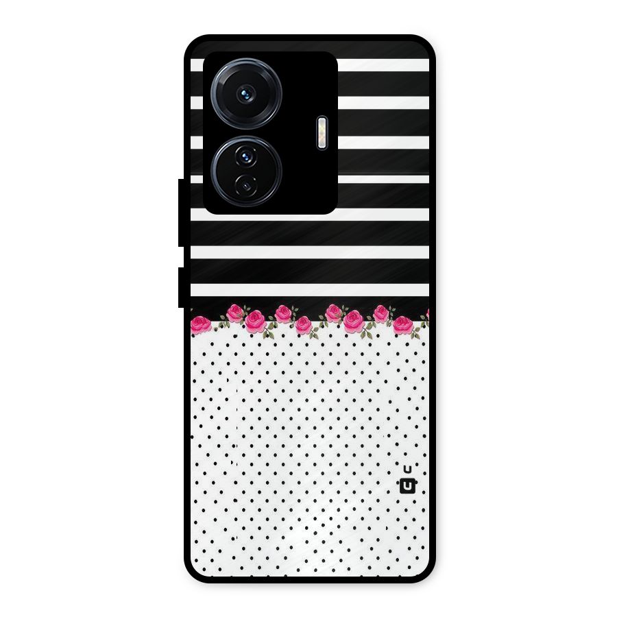 Classic Polka Stripes Metal Back Case for Vivo T1 Pro