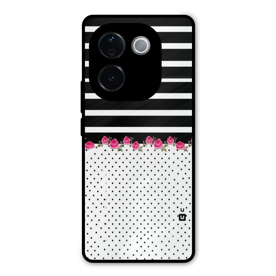 Classic Polka Stripes Metal Back Case for Vivo T3 Pro