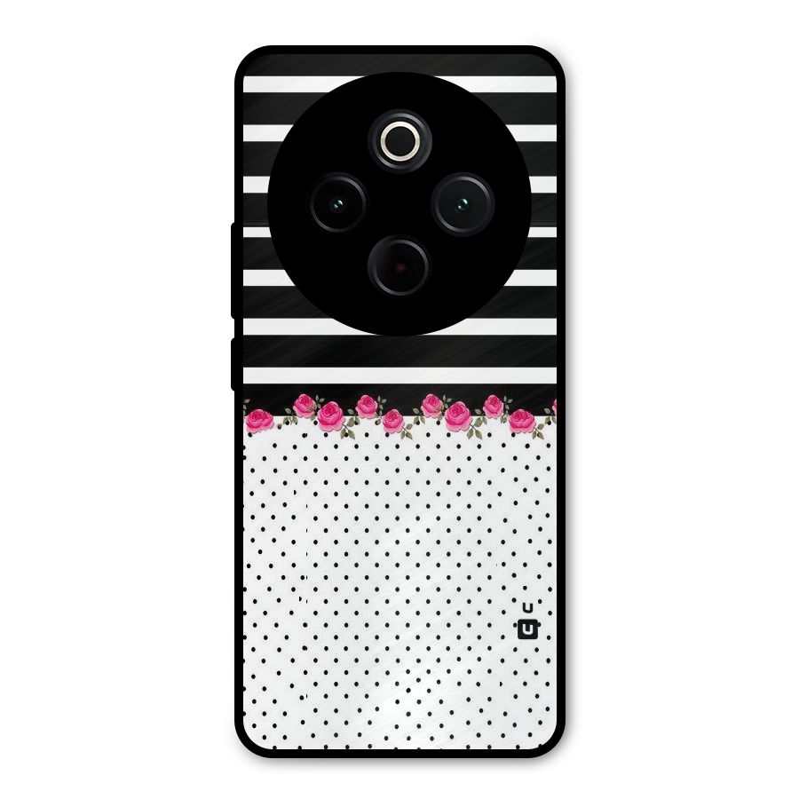 Classic Polka Stripes Metal Back Case for Vivo T4