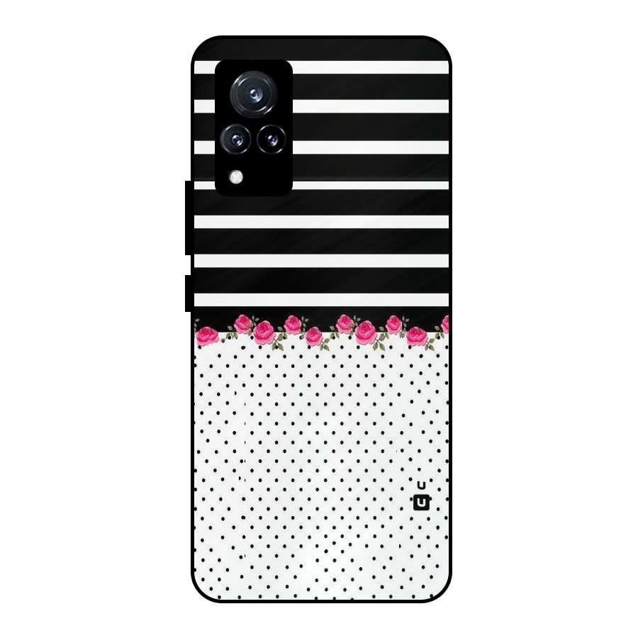 Classic Polka Stripes Metal Back Case for Vivo V21 5G