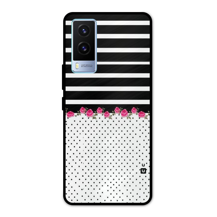 Classic Polka Stripes Metal Back Case for Vivo V21e 5G