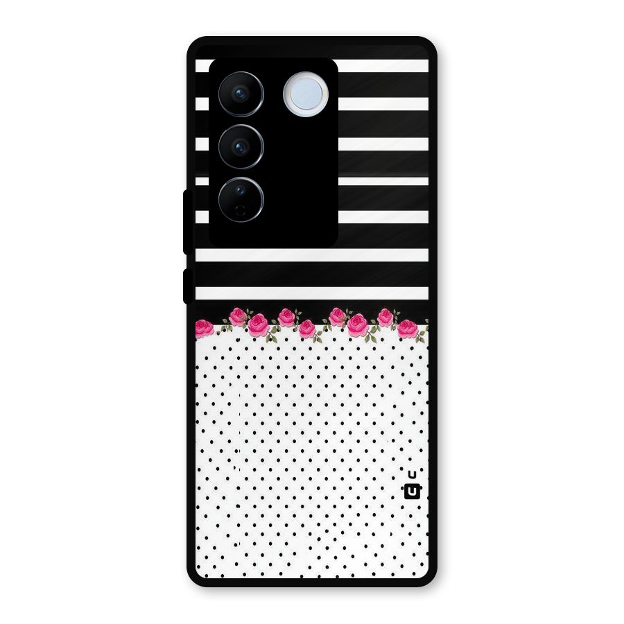 Classic Polka Stripes Metal Back Case for Vivo V27