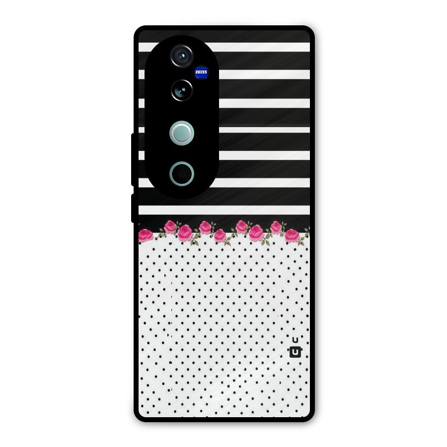 Classic Polka Stripes Metal Back Case for Vivo V40