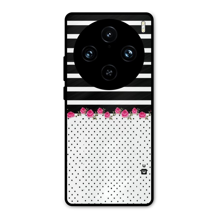 Classic Polka Stripes Metal Back Case for Vivo X100 Pro