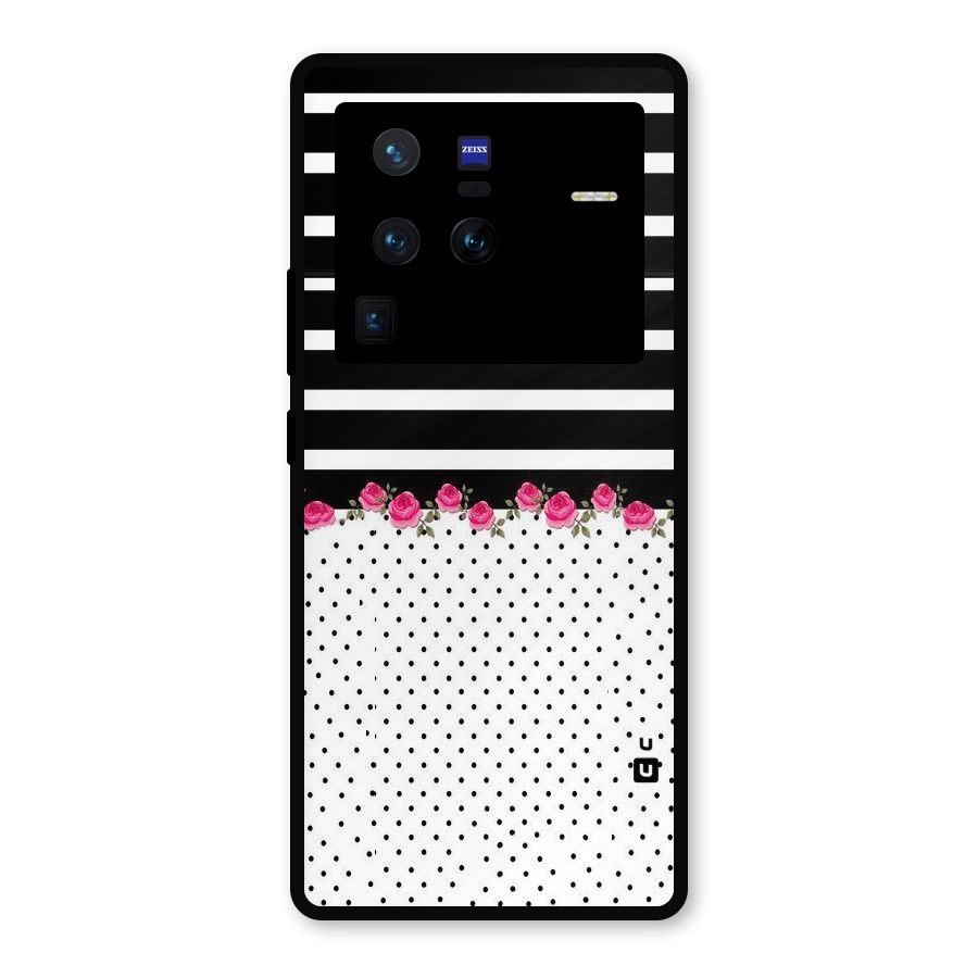 Classic Polka Stripes Metal Back Case for Vivo X80 Pro