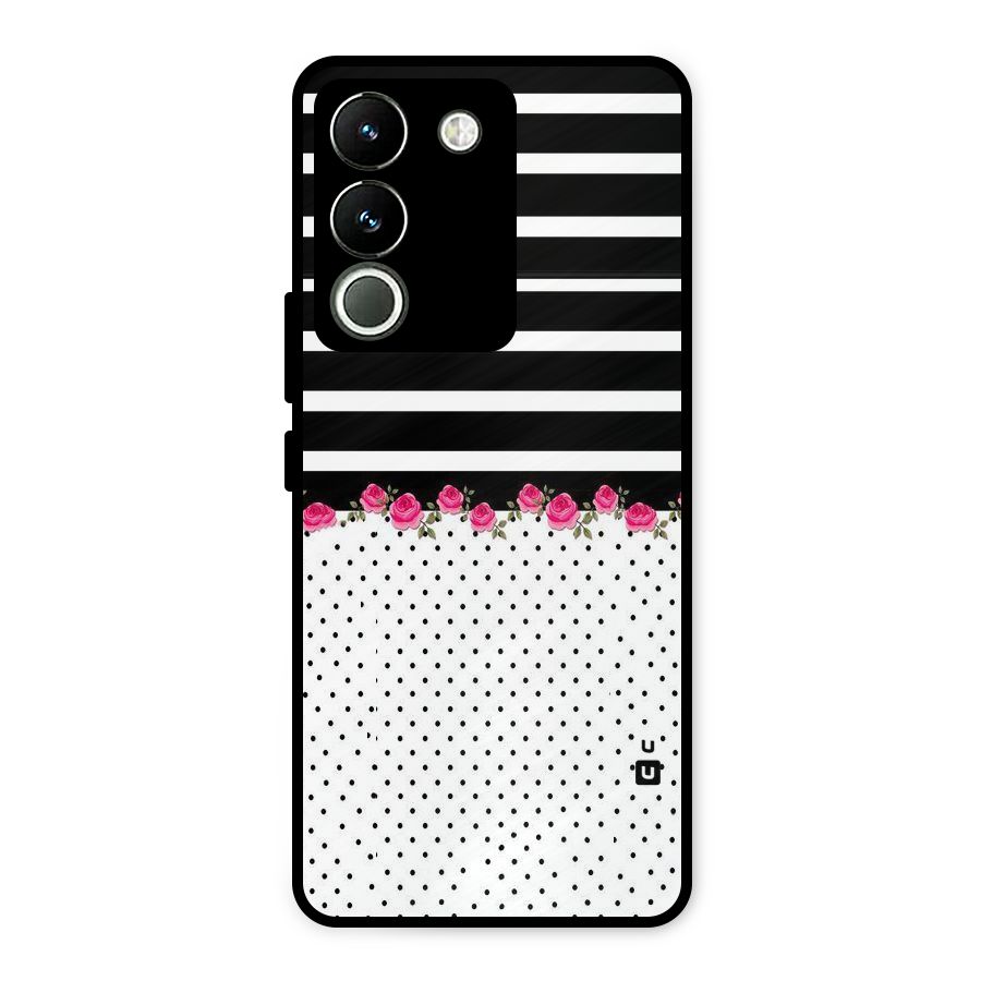 Classic Polka Stripes Metal Back Case for Vivo Y200