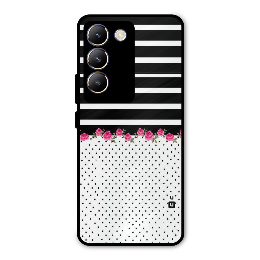 Classic Polka Stripes Metal Back Case for Vivo Y200e