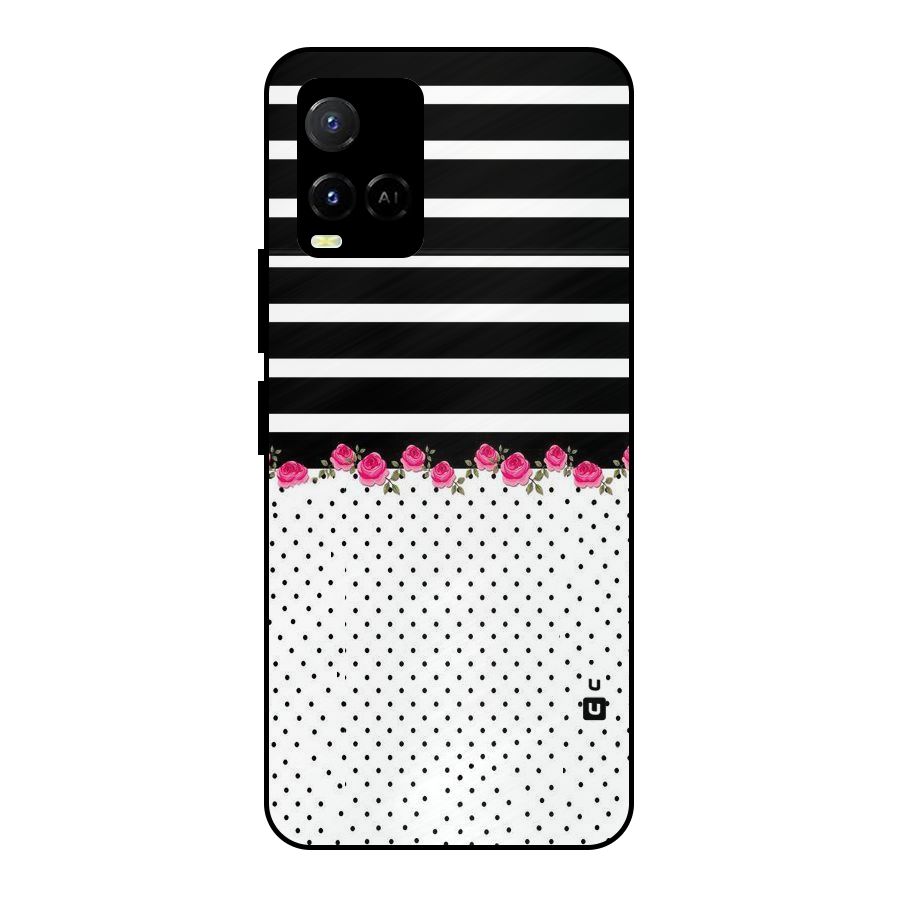 Classic Polka Stripes Metal Back Case for Vivo Y21