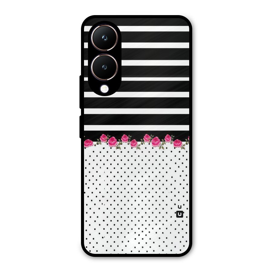 Classic Polka Stripes Metal Back Case for Vivo Y28