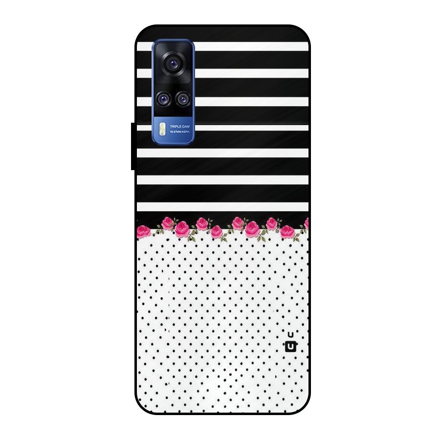 Classic Polka Stripes Metal Back Case for Vivo Y51