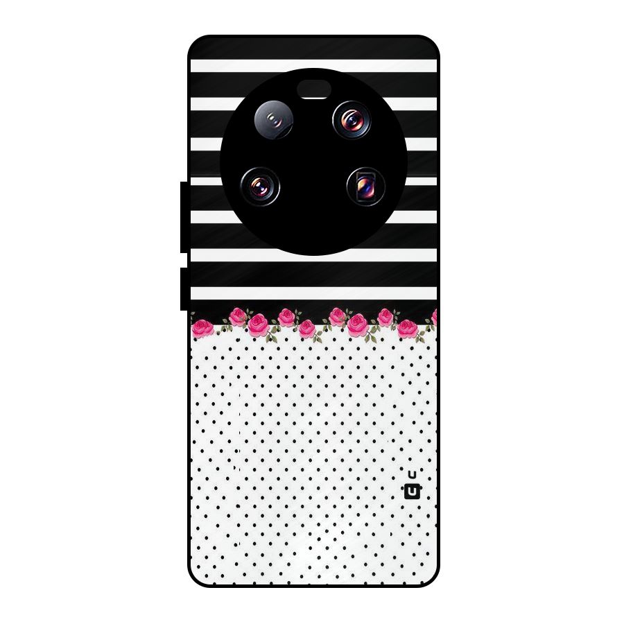Classic Polka Stripes Metal Back Case for Xiaomi 13 Ultra