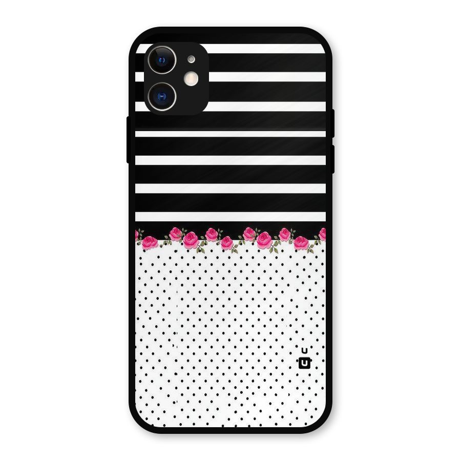 Classic Polka Stripes Metal Back Case for iPhone 11