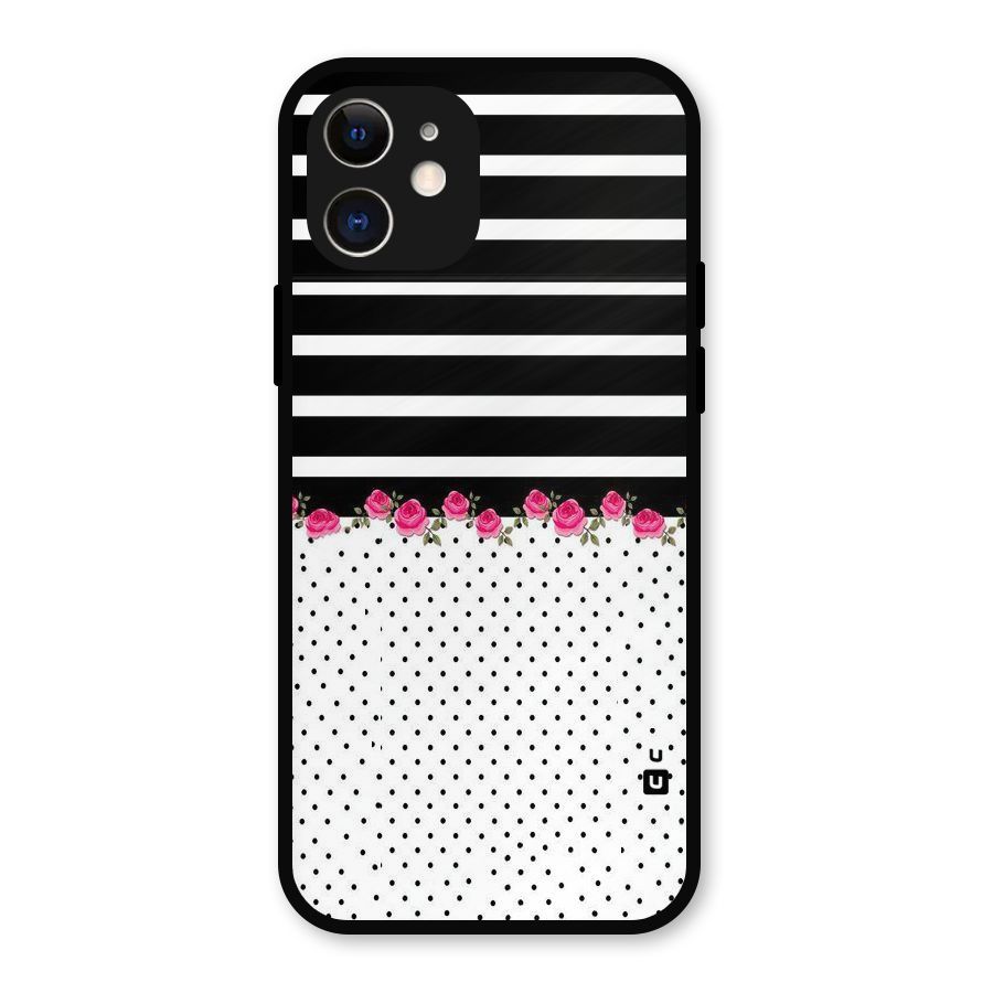 Classic Polka Stripes Metal Back Case for iPhone 12