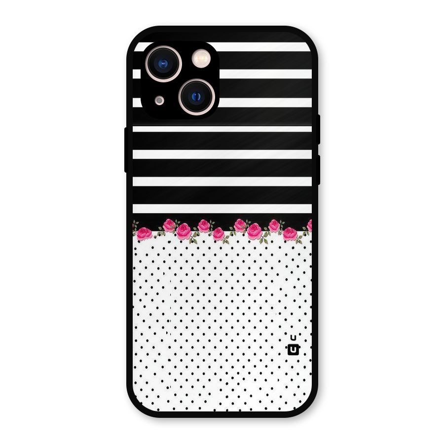 Classic Polka Stripes Metal Back Case for iPhone 13