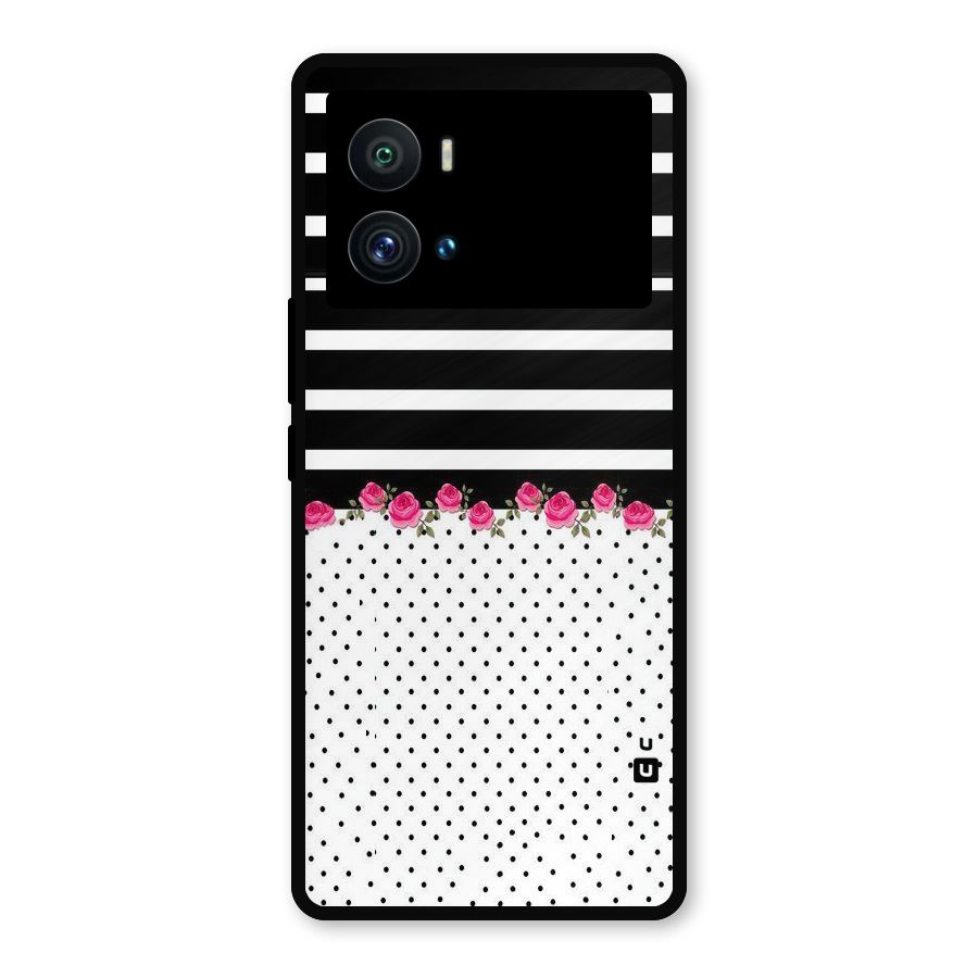 Classic Polka Stripes Metal Back Case for iQOO 9 Pro