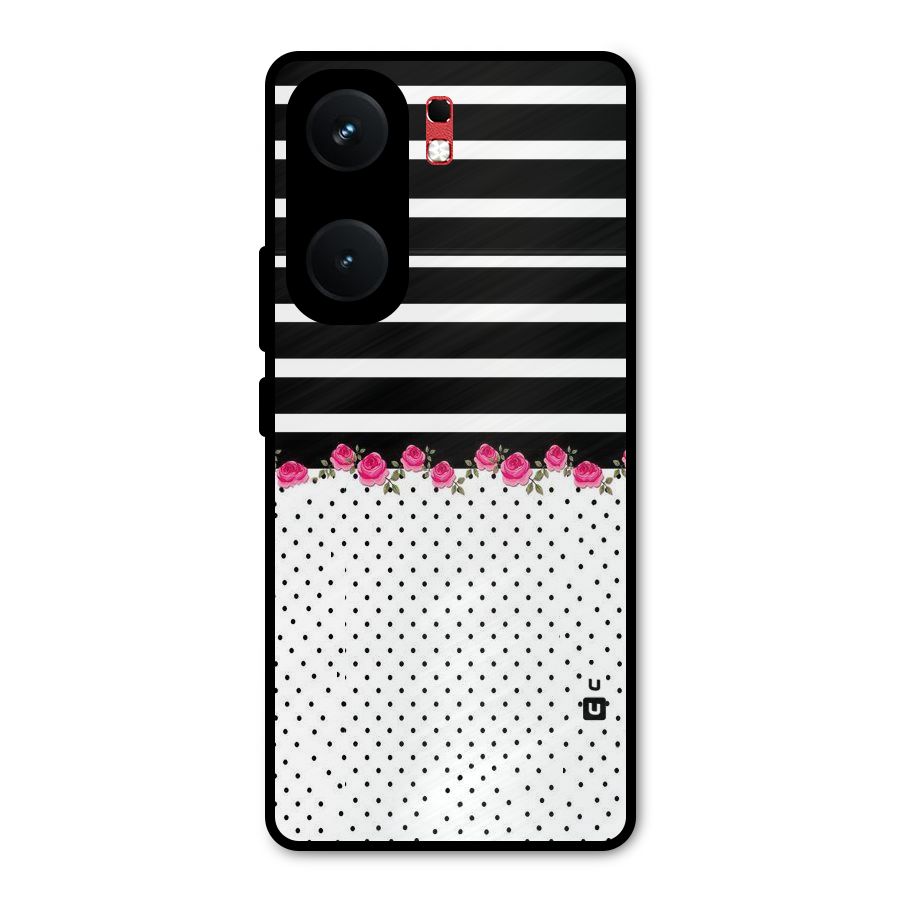Classic Polka Stripes Metal Back Case for iQOO Neo 9 Pro