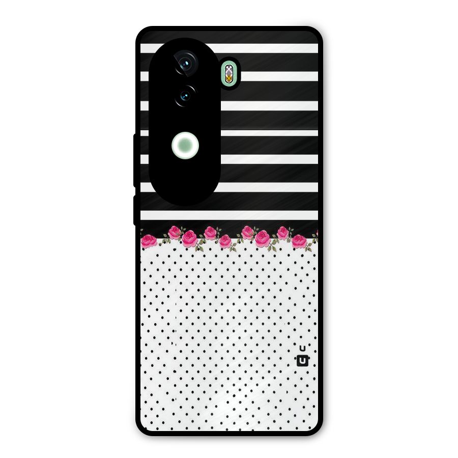 Classic Polka Stripes Metal Back Case for iQOO Z9s
