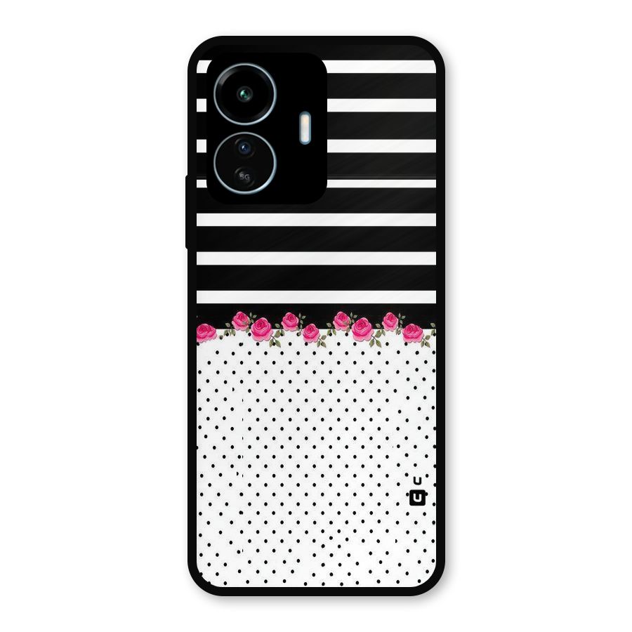 Classic Polka Stripes Metal Back Case for vivo iQOO Z6 Lite 5G
