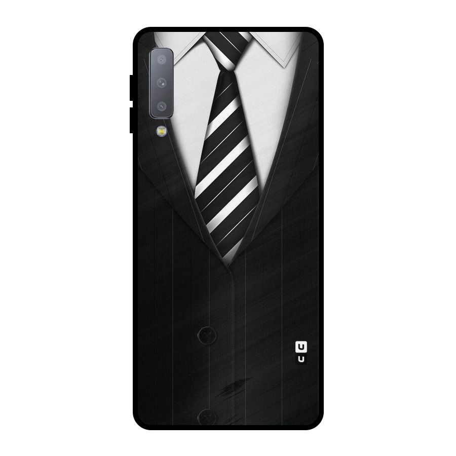 Classic Ready Suit Metal Back Case for Galaxy A7 (2018)
