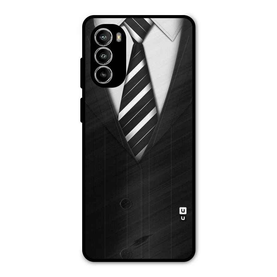 Classic Ready Suit Metal Back Case for Moto G52