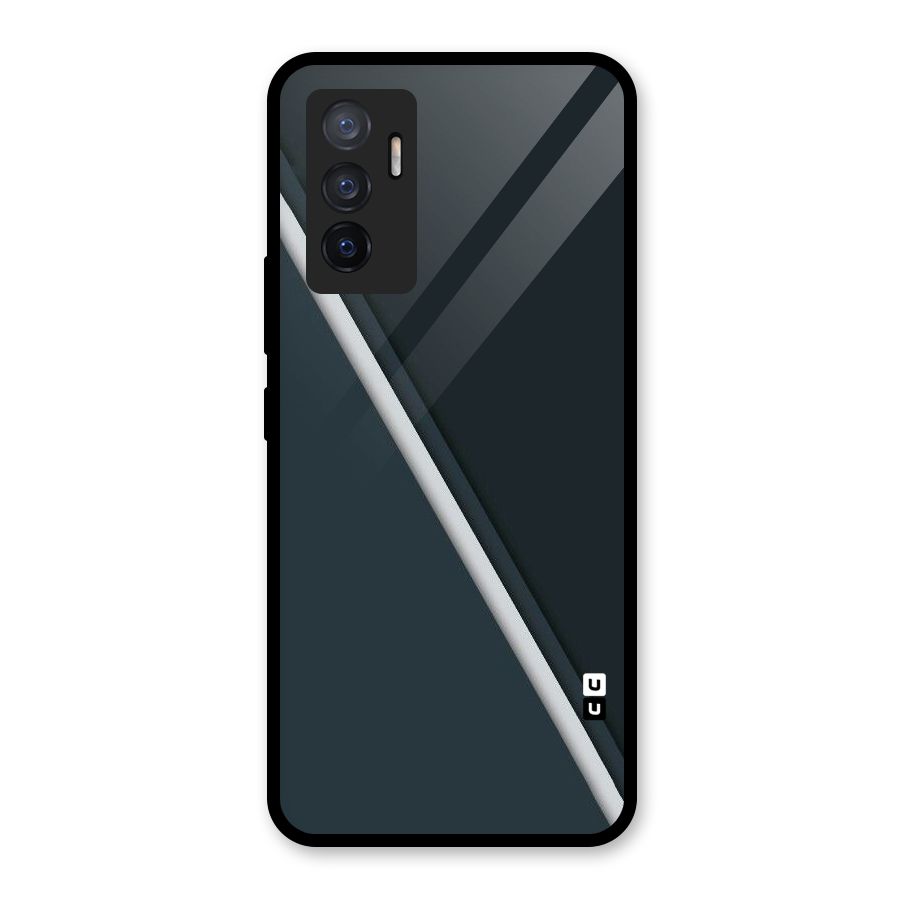 Classic Single Stripe Glass Back Case for Vivo V23e
