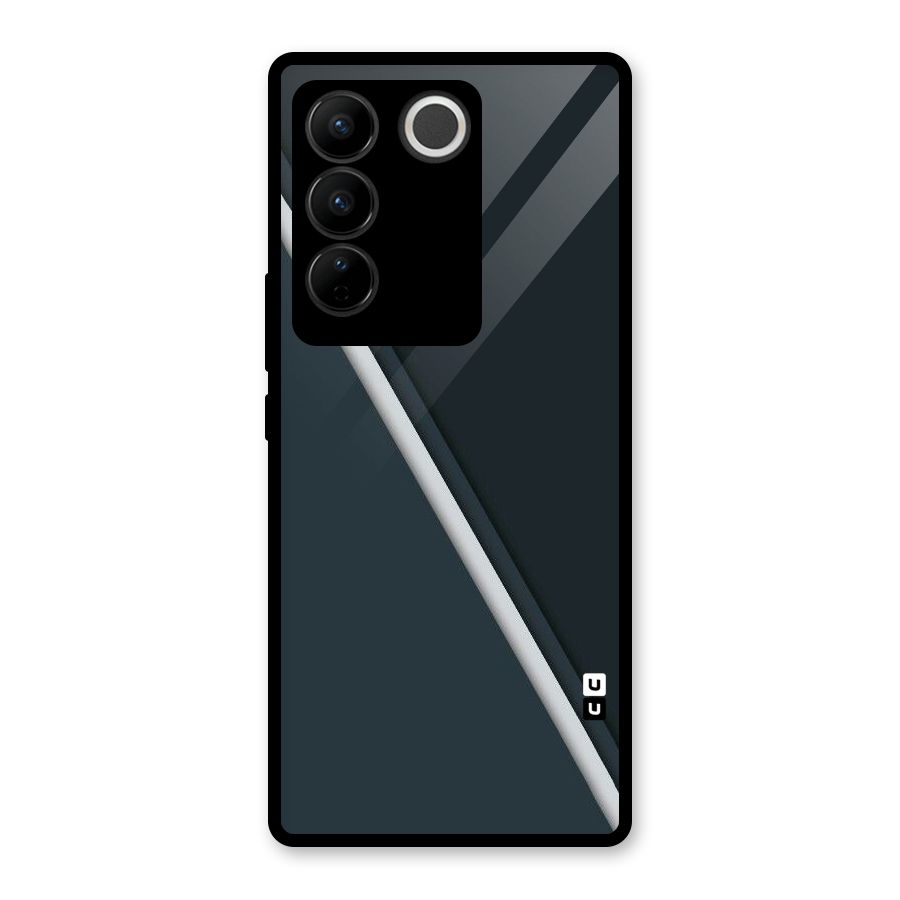 Classic Single Stripe Glass Back Case for Vivo V27 Pro