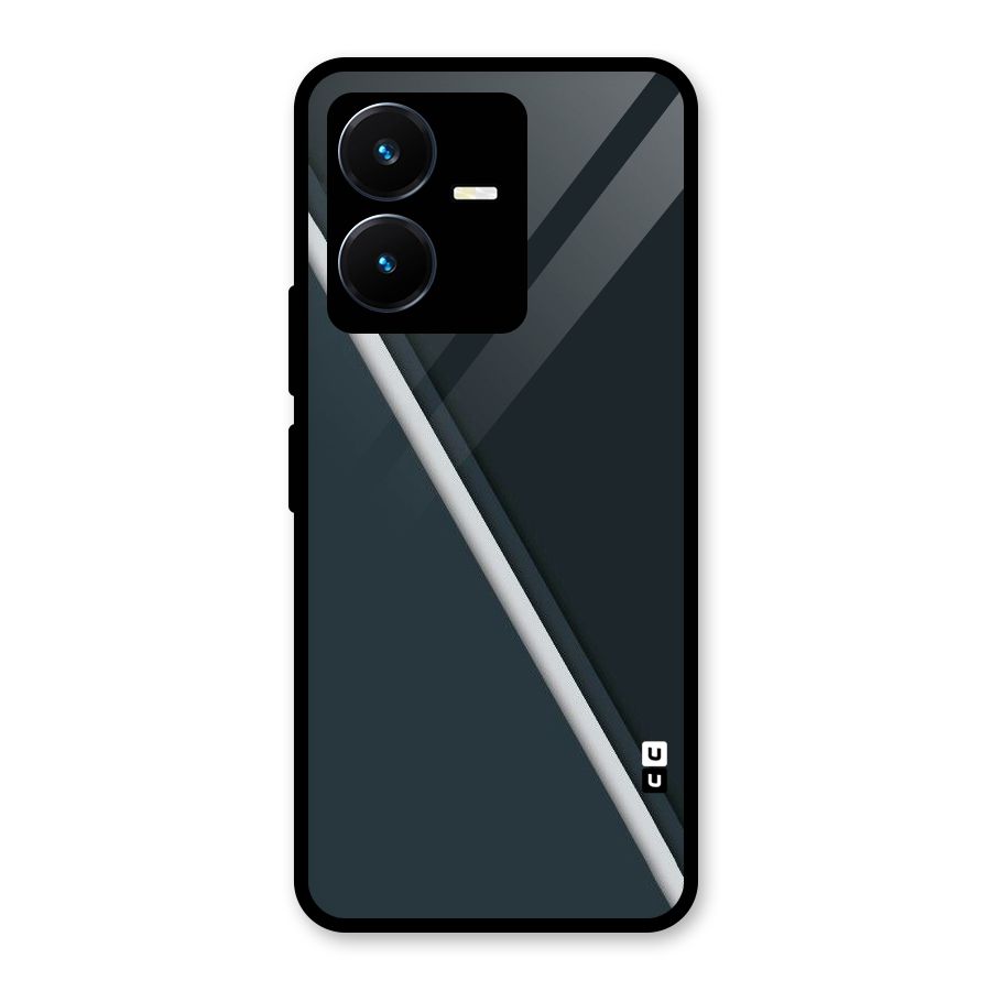 Classic Single Stripe Glass Back Case for Vivo Y22s