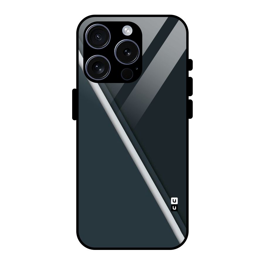Classic Single Stripe Glass Back Case for iPhone 15 Pro