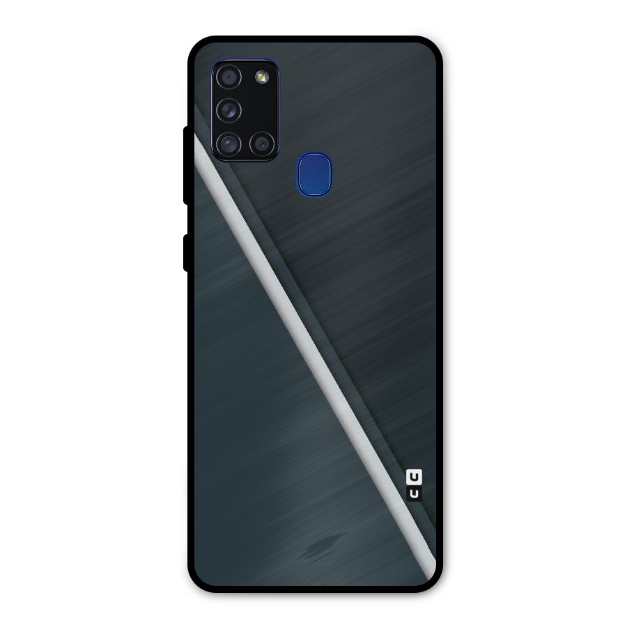 Classic Single Stripe Metal Back Case for Galaxy A21s