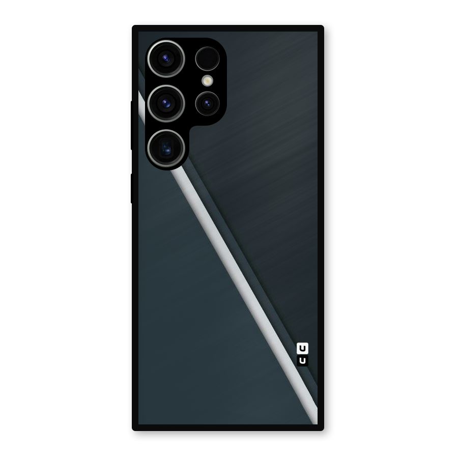 Classic Single Stripe Metal Back Case for Galaxy S23 Ultra