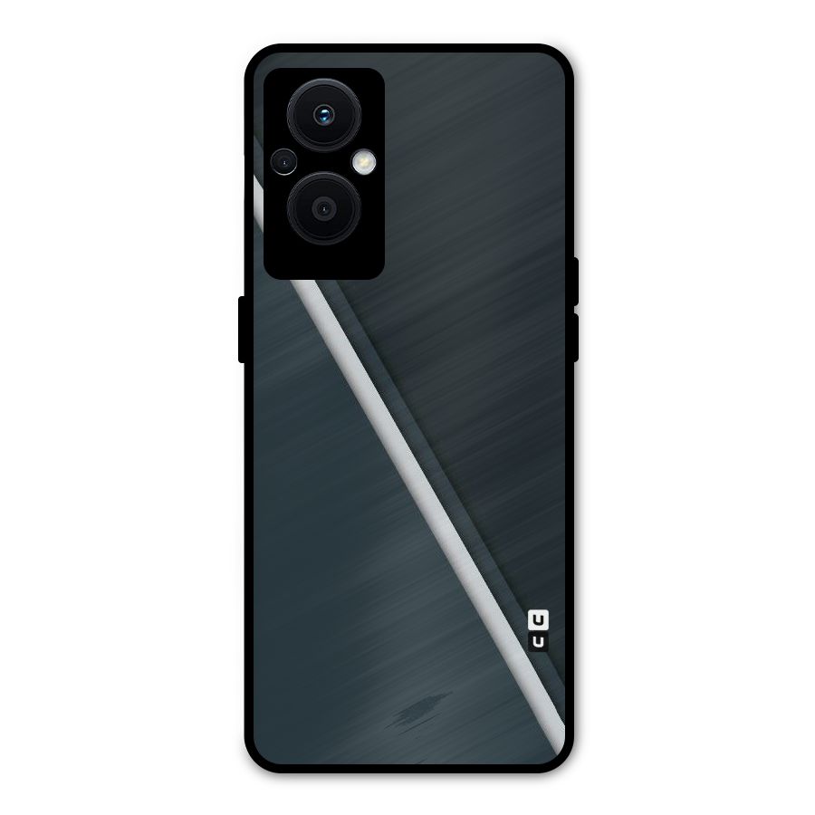 Classic Single Stripe Metal Back Case for Oppo F21 Pro 5G