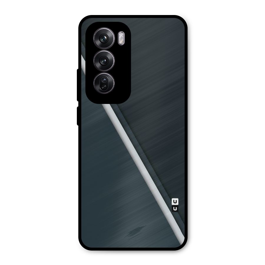 Classic Single Stripe Metal Back Case for Oppo Reno12 Pro