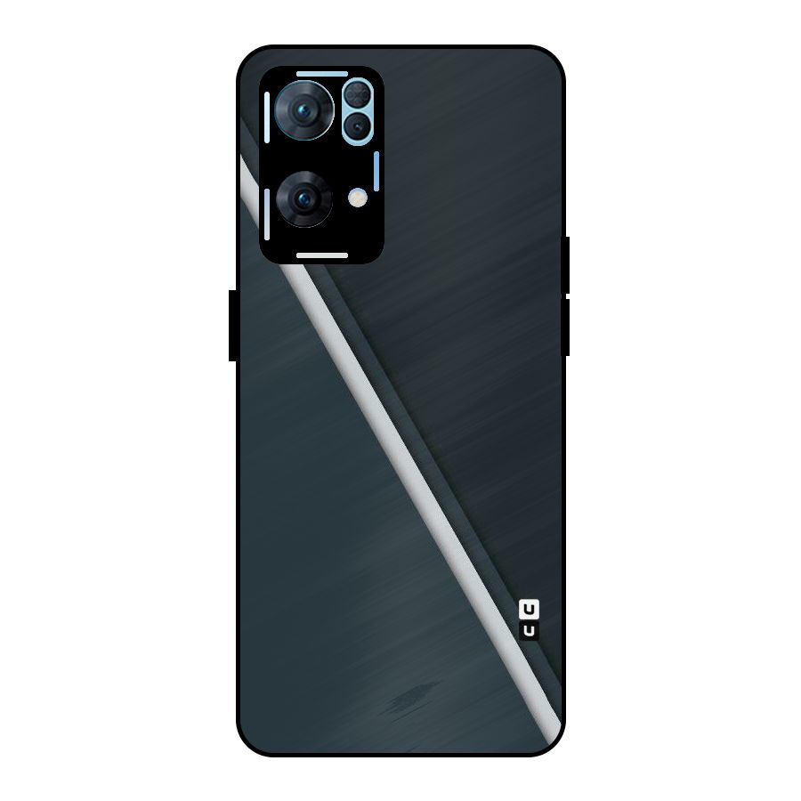 Classic Single Stripe Metal Back Case for Oppo Reno7 Pro 5G