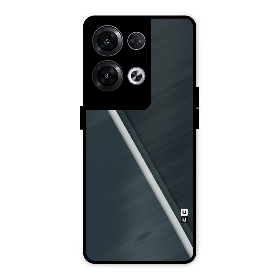Classic Single Stripe Metal Back Case for Oppo Reno8 Pro 5G