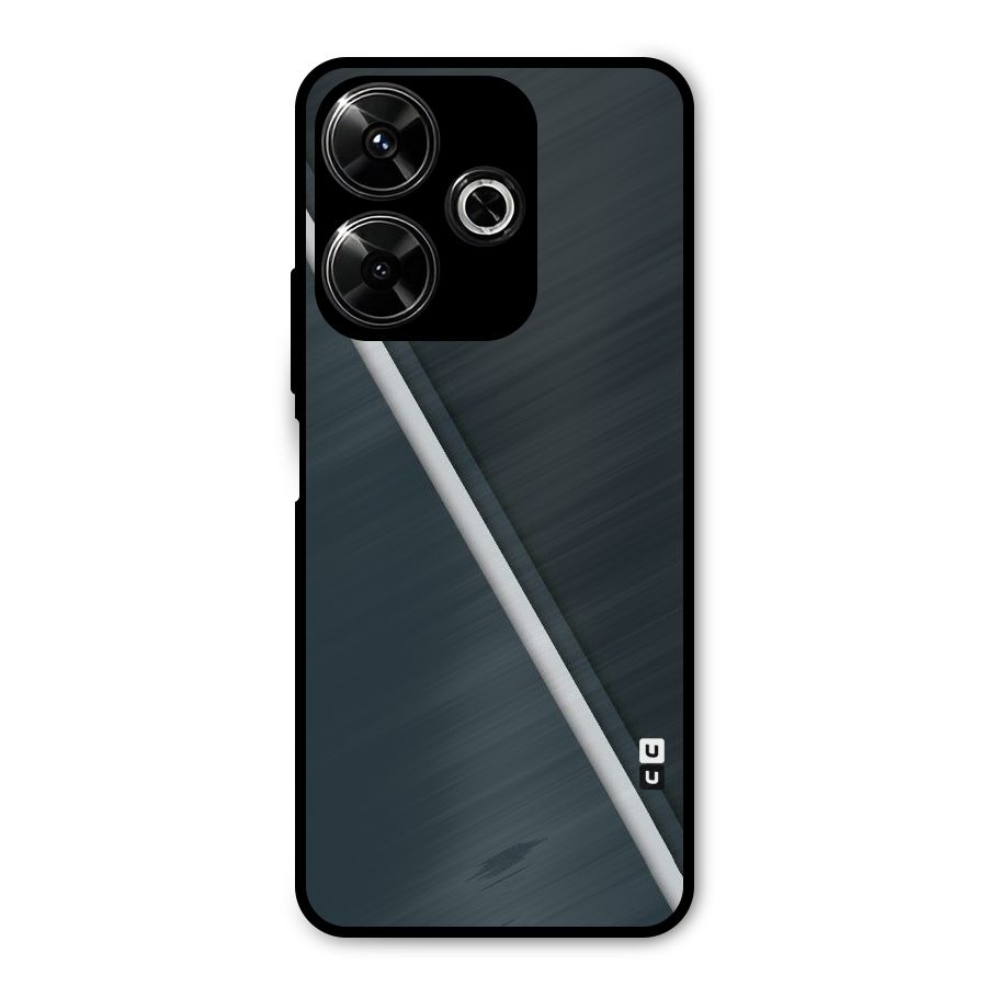 Classic Single Stripe Metal Back Case for Poco M6 Plus