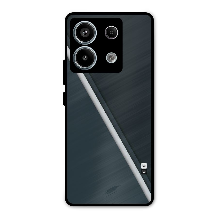 Classic Single Stripe Metal Back Case for Redmi Note 13 Pro 5G