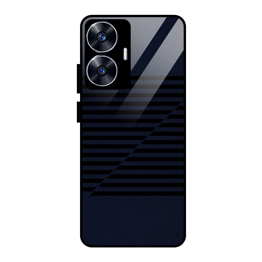 Classic Stripes Cut Glass Back Case for Realme Narzo N55