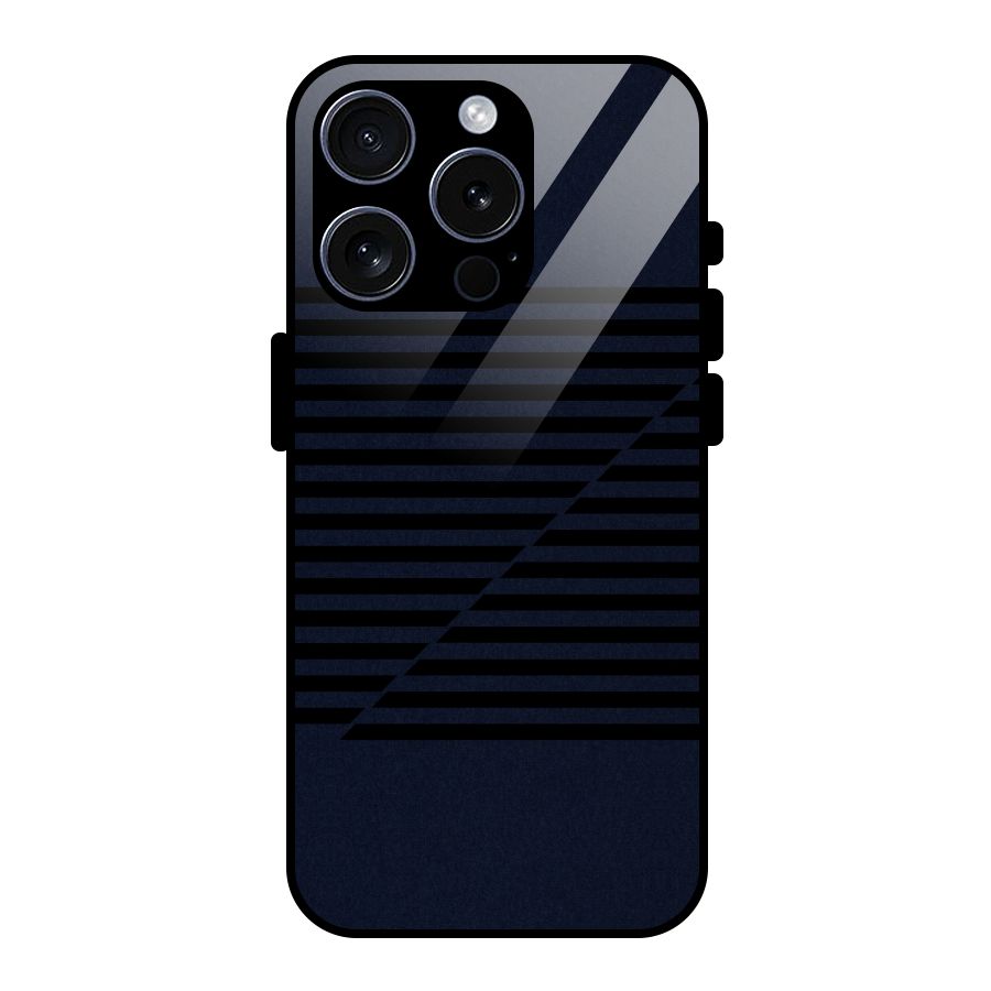 Classic Stripes Cut Glass Back Case for iPhone 15 Pro