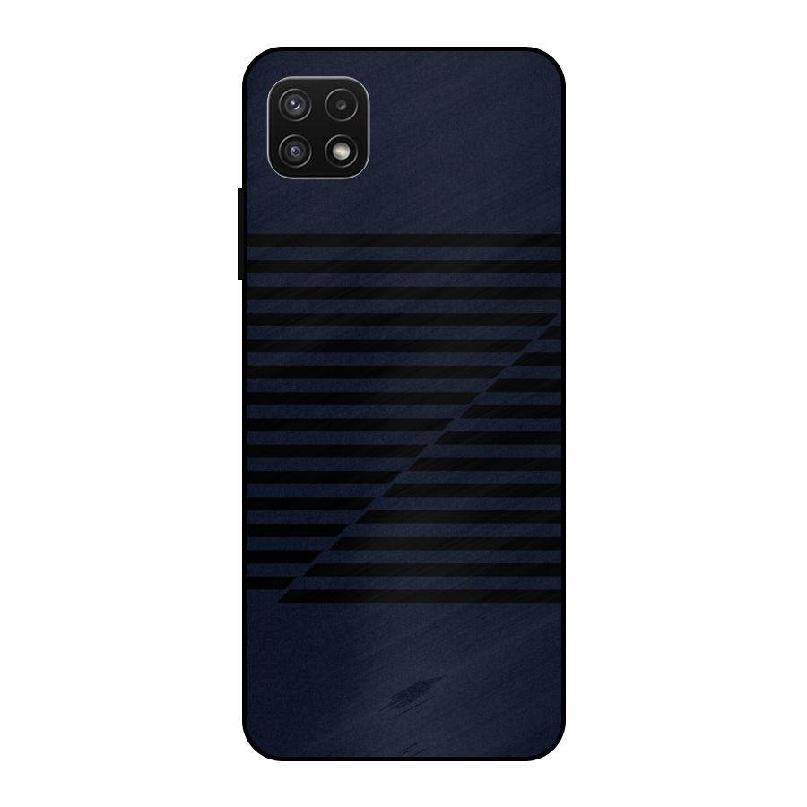 Classic Stripes Cut Metal Back Case for Galaxy A22 5G
